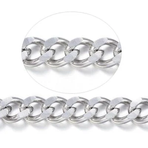 Stainless Steel Jewellery Making Curb Chain Cut to Length - By Metre - Picture 1 of 19