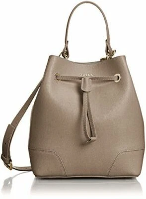 Furla Stacy Medium Drawstring Bucket Leather Bag Daino 768527 B - Image 1 of 4