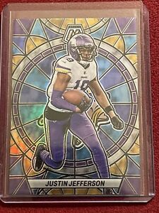 2023 Panini Mosaic JUSTIN JEFFERSON Stained Glass Prizm SSP Case Hit #SG-15