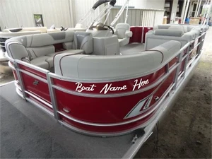 CUSTOM BOAT NAME DECAL JET SKI PWC GRAPHICS 4" x 36" LETTERING VINYL STICKERS - Foto 1 di 3