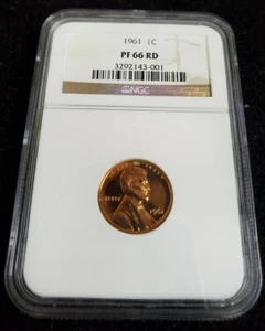1961-P 1c NGC PF66 RD Lincoln Memorial Penny  - Picture 1 of 2