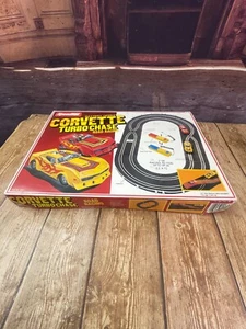 Vintage Artin Corvette Turbo Chase Road Racing Race Set Speedtrak New In Box - Picture 1 of 10