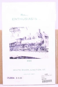 White River Junction Vermont Railroad Enthusiasts Day Pamphlet 27 luglio 1957 - Foto 1 di 2