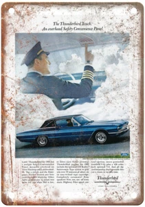 Insegna Vintage 1966 Ford Thunderbird Town Landau 2 Pubblicità Look Retrò Metallo A7635 - Foto 1 di 2