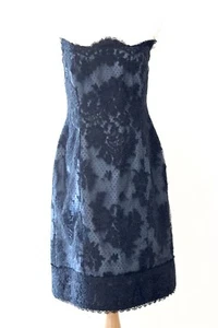 Vtg Darby Scott Bergdorf Goodman Rare 8 Formal Strapless Short Dress Lace Preppy - Picture 1 of 10