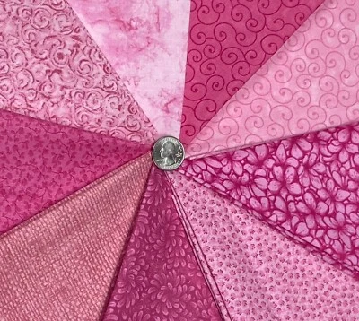 Pink Cotton Fabric Bundle FQ Half Full Yard Assortment Quilt - Image 1 of 4