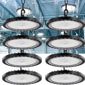 8x 200W UFO LED Hallenbeleuchtung Hallenleuchte Hallenstrahler HighBay Industrie - Bild 1 von 11