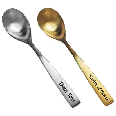 Löffel mit Gravur Wunschtext dein Name Text personalisiert Geschenkbox Esslöffel - Bild 1 von 4