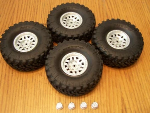 Axial SCX10 Jeep JLU Wrangler Beadlock Wheels 12mm & Nitto Trail Grappler Tires - Picture 1 of 4