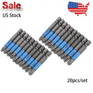 20 Stck./Set 1/4 Zoll magnetischer Sechskantschaft rutschfest PH2 Kreuzschlitz Schraubendreher Bohrer Bits - Bild 1 von 9
