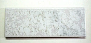 1 Italy CLP Bullnose Wall Tile Ceramic 7-7/8" X 3" Marbled Satin Gray Beige Vtg - Picture 1 of 7