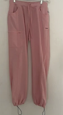 women's scrubs bottoms pants elastic drawstring waist ankles pockets peach  M - Image 1 of 4