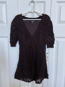 Girls BCX Girl Brown Crochet Top Size Medium NWT - Picture 1 of 6