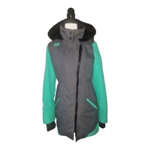 Fox Racing Women's Jacket Insulated Black & Teal Sherpa Lined Hoodie Size XS - Picture 1 of 15