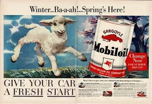 1941 Mobil Mobiloil Gargoyle spring lamb Albert Staehle centerfold Vintage Ad - Picture 1 of 1