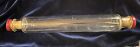 JAJ Pyrex Glass Rolling Pin With Red Plugs & Added Corks VGC 15” Glass