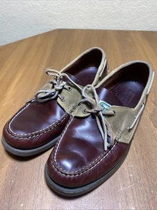 Scarpe Filson Sebago Docksides pelle tela barca casual comode uomo 9,5 M - Foto 1 di 9