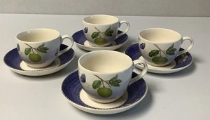 Wedgwood Sarah's Garden Cups and Saucers Blue Set of Four - Picture 1 of 7