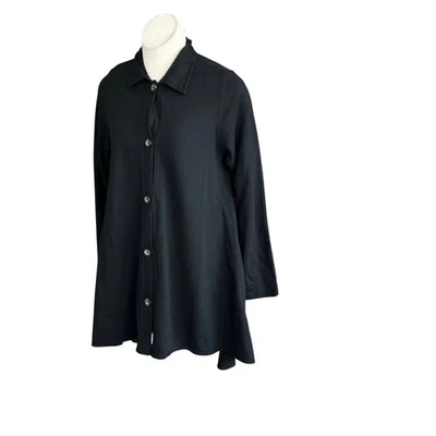 Cárdigan túnica swing tejido algodón Hard Tail Forever negra talla pequeña Foto 1 de 4