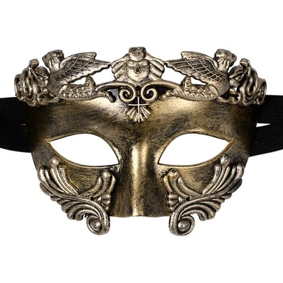 Mens Italian Carnival Half Face Mask For Halloween Carnival Graduation Ball - Image 1 of 4