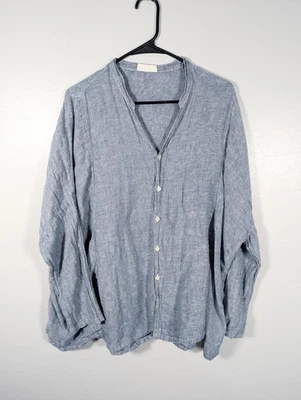 Camisa CP Shades M Lino Azul Cuadrada Verano Playa Costera Vacaciones Foto 1 de 4