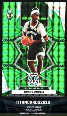 Bobby Portis 2021-22 Panini Mosaico Verde Prizm Milwaukee Bucks #182 Foto 1 de 2