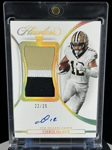 2022 Panini Perfetto Chris Olave Gold Rookie Patch Auto /25 New Orleans Saints �� - Foto 1 di 14