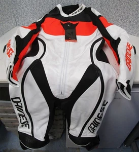 DAINESE Womens 1 Piece Leather Motocross Suit Size M White/Red/Black NEW - Picture 1 of 4