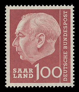 SAAR Sc #281, 1957 100(fr) PRESIDENT THEODOR HEUSS - Picture 1 of 2