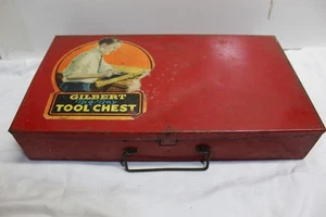 Vintage Big Boy Gilbert Metal Box Case Tool Chest Only ~ Good Graphics - Picture 1 of 4