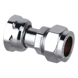Flomasta 15mm Chrome Compression Straight Swivel Tap Connector WRAS 05332359 - Picture 1 of 3
