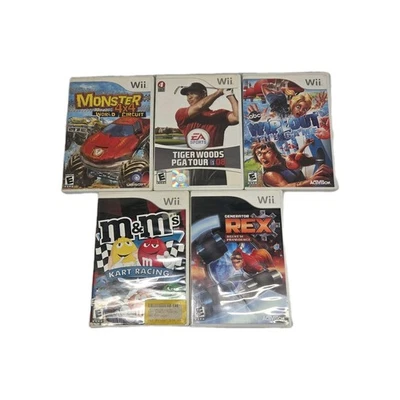 Lote De 5 Juegos Nintendo Wii Todos Probados Y Funcionando M&M Racing Tiger Woods PGA  Foto 1 de 4