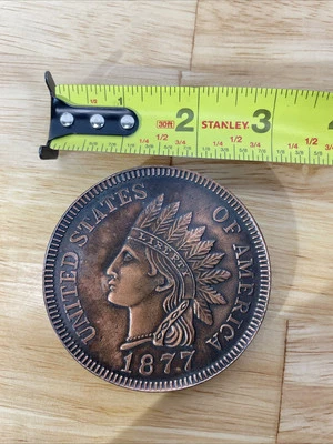 Hebilla de cinturón Indiana Metal Craft 1877 Indian Head Penny Foto 1 de 4