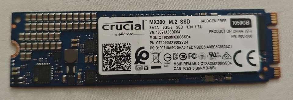 Crucial MX300 1 TB M.2-2280 SATA Solid State Drive - Wiped & NTFS Formatted - Image 1 of 2