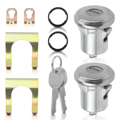 Pair Door Lock Cylinder with 2 Keys for Chevrolet Truck / C10 1965-1987 - Image 1 of 4