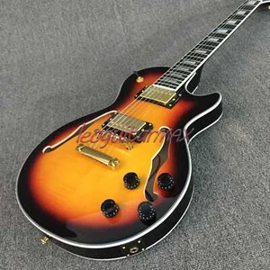 Guitarra Eléctrica LP de Cuerpo Semi Hueco 3TS Parte Superior de Arce Flameado Diapasón Negro Agujero F - Imagen 1 de 9