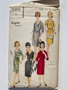 Vintage vogue Early 1960’s Sewing Pattern Wiggle Dress Pencil Skirt