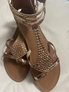 Neu Sandalen New York Größe 7 Farbe Gold Rosa  - Bild 1 von 12