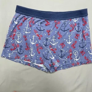 Munki Munki Pajama Shorts Small Blue Lobsters Anchor Sleepwear Loungewear - Picture 1 of 10