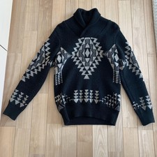 Jelado Shawl Collar Knit Black S W48cm/L62cm JAPAN
