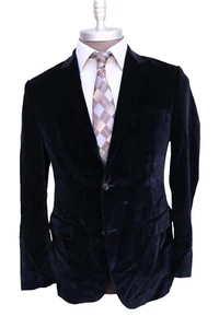 Hugo Boss Queen Black Velvet Two Button Jacket Blazer SZ 40R - Picture 1 of 8