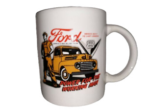 Ford Power For The Working Man Built To Last Vintage Yellow V8 Truck Coffee Mug 
