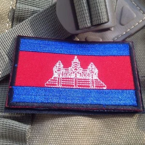 REINO DE CAMBOYA BANDERA KAMPUCHEA BANDERA KH EJÉRCITO PARCHES GANCHO BUCLE PARCHE *01 - Imagen 1 de 2