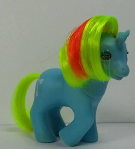 VINTAGE G1 My Little Pony Beddy Bye Eye Baby BAND Einhorn blau 1986 MLP Schleife - Bild 1 von 6