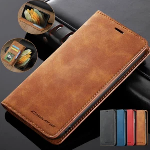 Leather Case For iPhone 11 15 Pro Max SE 8 7 13 12 XR Magnetic Flip Wallet Cover - Picture 1 of 19