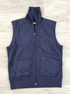Callaway Golf Sleeveless Jumper Mens XL Blue Full Zip Gilet Vest Wool Blend - Picture 1 of 13