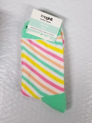 Calcetines de Pascua Un Par de Imagin 8 Talla Adulto Nuevo Diseño Rayas Pastel Foto 1 de 4