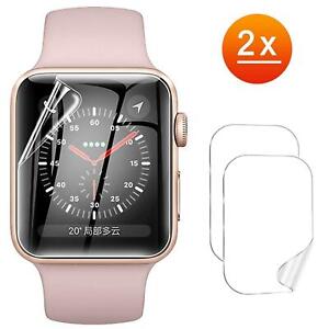 2x TPU Protection Foil For Apple Watch 38 MM Series 1 2 3 Screen Curved Clear