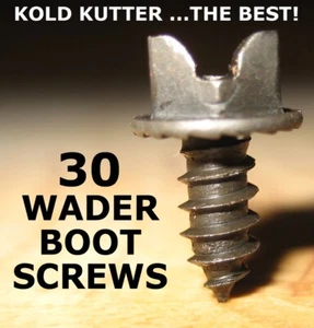 Kold Kutter Wader Boot Studs - The Best! - 30 screws size 3/8" 9mm - only £6.99 - Picture 1 of 11