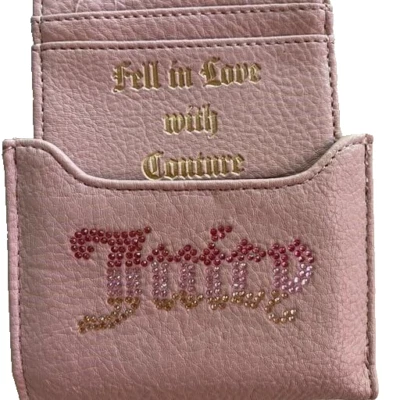 Cartera Juicy Couture Breaking the Rules Estuche para Tarjetas Plegable Nuevo con Etiquetas Rosa Rubor Foto 1 de 4